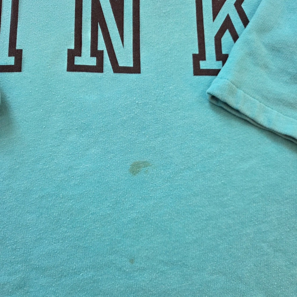 Victorias Secret PINK Hoodie Teal Blue Love Pink Graphic High Low Hem Large - Picture 4 of 10